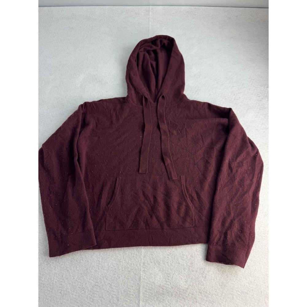 NAADAM‎ Sweater Womens Medium Red 100% Cashmere Hooded Kangaroo Pocket Knit
